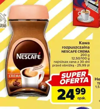 Carrefour Kawa rozpuszczalna NESCAFÉ CREMA 200g oferta