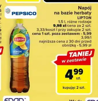 Carrefour Napój na bazie herbaty LIPTON 1,5l oferta
