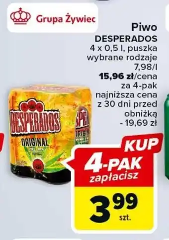 Carrefour Piwo DESPERADOS 4 x 0,5l oferta