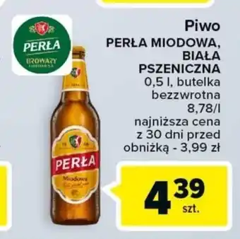 Carrefour Piwo PERŁA MIODOWA, Biała pszeniczna 0,5l oferta