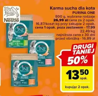 Carrefour Karma sucha dla kota PURINA ONE 800 g oferta