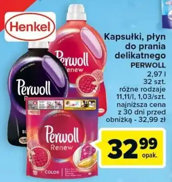 Carrefour Kapsułki, płyn do prania delikatnego PERWOLL oferta