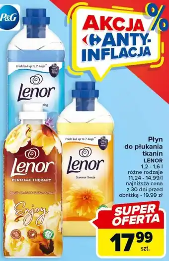 Carrefour Płyn do płukania tkanin LENOR 1,2 - 1,6 L oferta