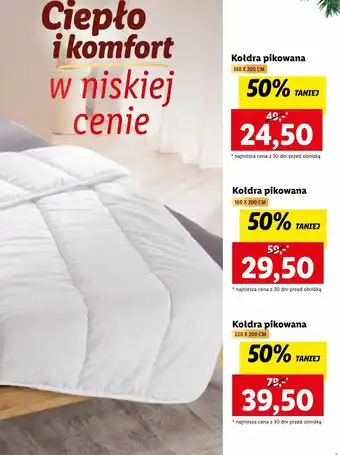 Lidl Kołdra pikowana 140x200cm oferta