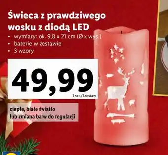 Lidl Świeca z prawdziwego wosku z diodą LED oferta