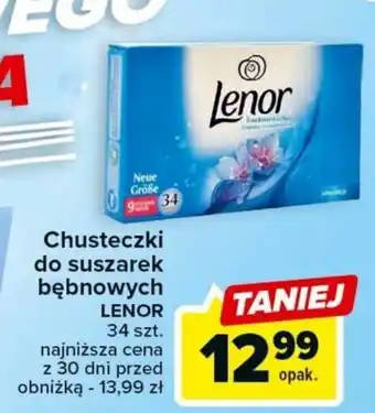 Carrefour Chusteczki do suszarek bębnowych LENOR oferta