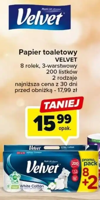 Carrefour Papier toaletowy VELVET oferta