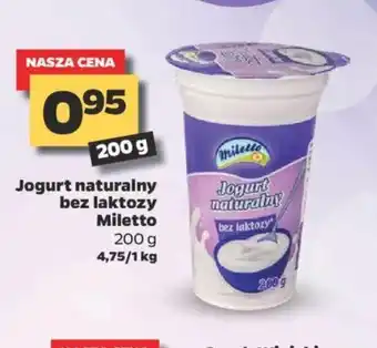 Netto Jogurt naturalny bez laktozy Miletto 200g oferta