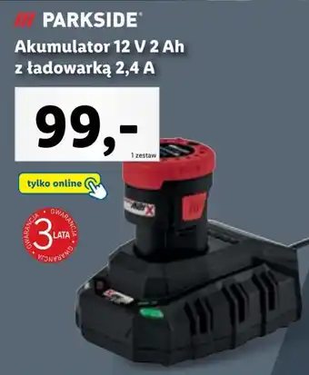 Lidl PARKSIDE Akumulator 12 V 2 Ah z ładowarką 2,4 A oferta