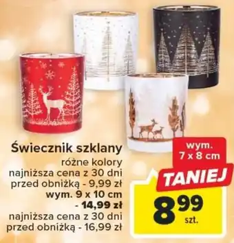 Świecznik szklany 7 x 8 cm