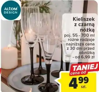 Carrefour Kieliszek z czarną nóżką oferta