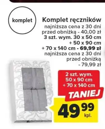 Carrefour Komplet ręczników 2 szt. oferta