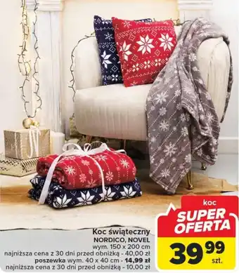 Carrefour Koc świąteczny NORDICO, NOVEL 150 x 200 cm oferta