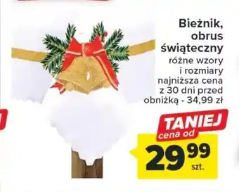 Carrefour Bieżnik, obrus świąteczny oferta