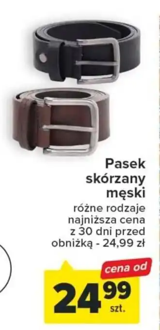 Carrefour Pasek skórzany męski oferta