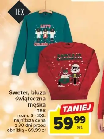 Carrefour Sweter, bluza świąteczna męska TEX oferta