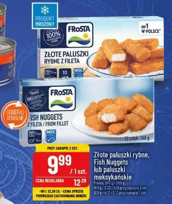 Polomarket Złote paluszki rybne Fish Nuggets lub paluszki rybne meksykańskie Frosta 240 g-300 g oferta
