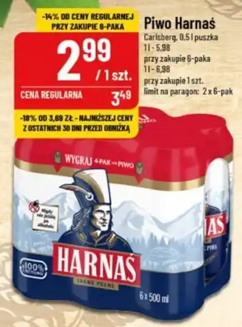 Polomarket Piwo Harnas Carlsberg, 0,5 l oferta