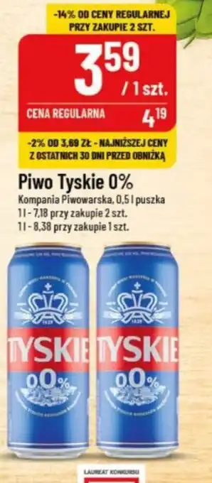 Polomarket Piwo Tyskie 0% Kompania Piwowarska, 0,5 l oferta
