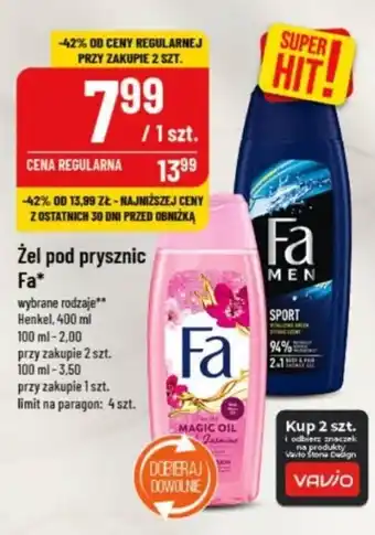 Polomarket Żel pod prysznic Fa Henkel, 400 ml oferta