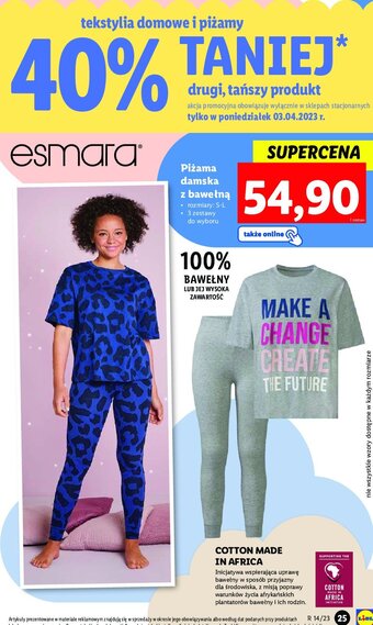 Lidl Piżama damska s-l 1 KO 2 SZT oferta