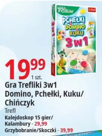 E.Leclerc Gra Trefliki 3w1 Domino, Pchełki, Kuku/ Chińczyk oferta
