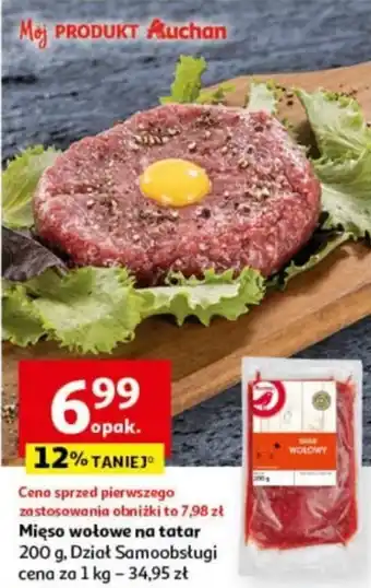 Auchan Mięso wołowe na tatar 200 g oferta