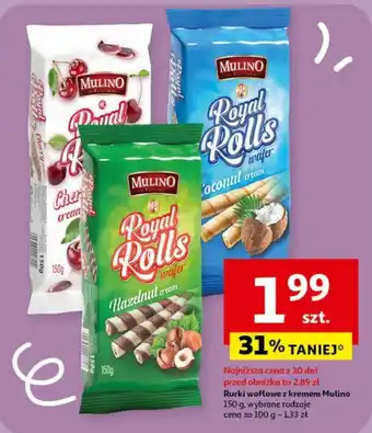 Auchan Rurki waflowe z kremem Mulino 150 g oferta
