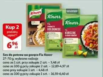 Auchan Sos do potraw na gorąco Fix Knorr 2 x 27-70 g oferta