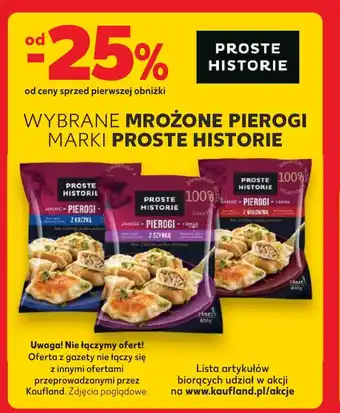 Kaufland WYBRANE MROŻONE PIEROGI MARKI PROSTE HISTORIE oferta