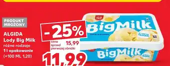 Kaufland ALGIDA Lody Big Milk różne rodzaje 1l oferta