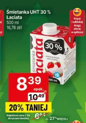 Delikatesy Centrum Śmietanka UHT 30% Łaciata 500 ml oferta