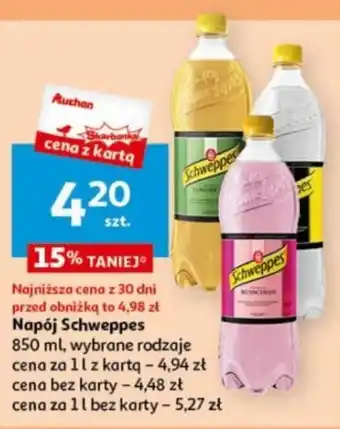 Auchan Napój Schweppes 850ml oferta
