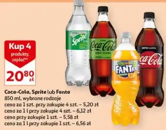 Auchan Coca Cola Sprite lub Fanta 850 ml oferta