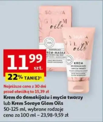 Auchan Krem do demakijażu i mycia twarzy / Krem Soraya Glam Oils 50-125 ml oferta