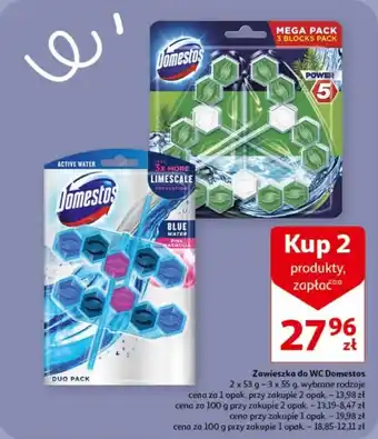 Auchan Zawieszka do WC Domestos 2 x 2 x 53 g - 3 x 55 g oferta