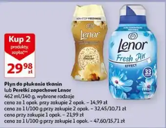 Auchan Płyn do płukania tkanin lub Perełki zapachowe Lenor 2 x 462 ml/140 g oferta