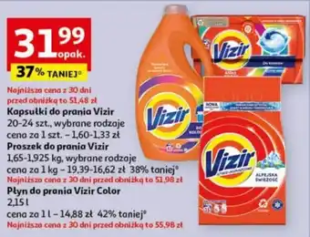 Auchan Kapsułki do prania Vizir 20-24 szt. / Proszek do prania Vizir 1,65 - 1,925 kg / Płyn do prania Vizir Color 2,15 l oferta