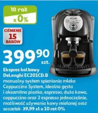 Auchan Ekspres kolbowy DeLonghi EC201CD.B oferta