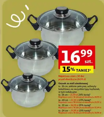 Auchan Garnek ze stali nierdzewnej oferta