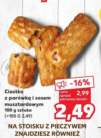 Kaufland Ciastko z parówką i sosem musztardowym 100 g sztuka oferta
