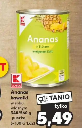 Kaufland Ananas kawałki 340/560g oferta