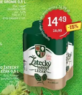 Duży Ben Žatecký světlý ležák piwo jasne pełne 4 x 500 ml oferta