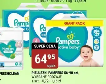 bi1 PIELUSZKI PAMPERS 56-90 szt. oferta