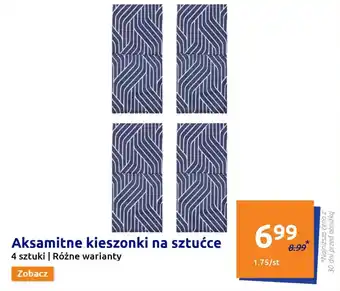 Aksamitne kieszonki na sztućce 4szt