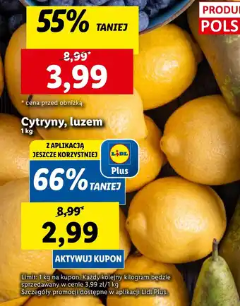 Lidl Cytryny, luzem 1 kg oferta