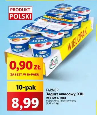 Lidl FARMER Jogurt owocowy, XXL 10 x 150 g oferta