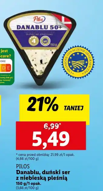 Lidl PILOS Danablu, duński ser z niebieską pleśnią 150 g oferta