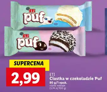 ETI Ciastka w czekoladzie Puf 80 g