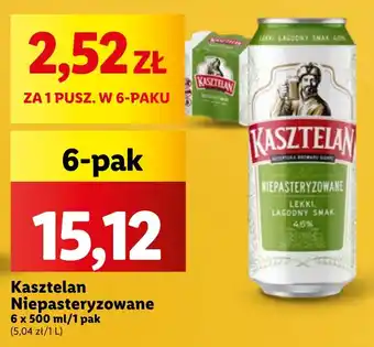Lidl Kasztelan Niepasteryzowane 6 x 500 ml oferta